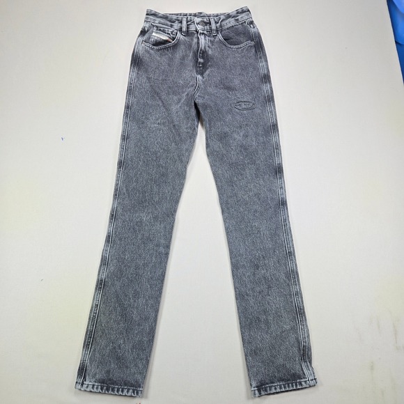 Diesel Denim - Diesel Jeans 1994 Slim High Straight Acid Wash Gray Womens Size‎ 25 L32
